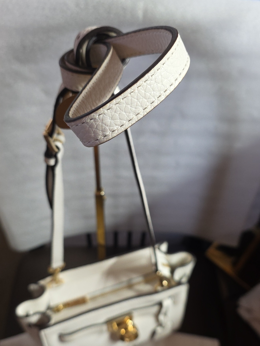 Michael Kors White Pebbled Leather Crossbody Hamilton Traveler Nwt - Picture 6 of 16